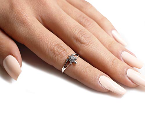 Closeoutwarehouse 925 Sterling Silver Solitaire Sea Turtle Honu Ring Size 6 #TOP3