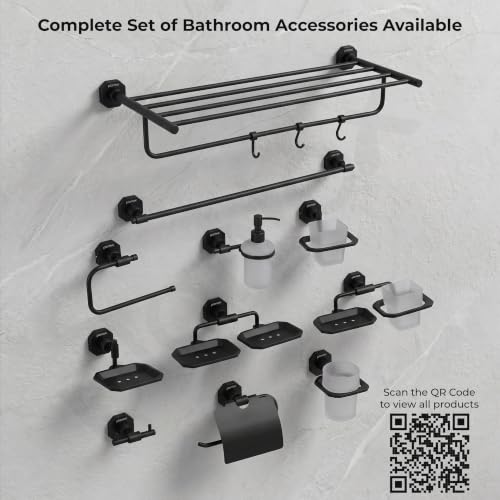 Image of Plantex 304 Grade Stainless Steel Robe Hook /Cloth Holder /Towel Hanger /Bathroom Accessories - Nipron (Black)