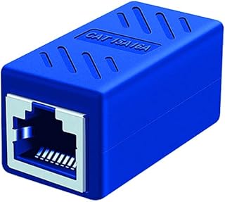 Ethernet Coupler Embedded 8p8c Connector Ethernet Coupler RJ45 Coupler Ethernet Cable Extension Adapter for Cat7 Cat6 Cat5e Cat5 Connector Female to Female (1PCS, Blue)