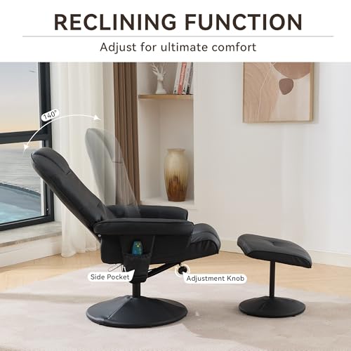 Sillón reclinable piel sintética negro miniatura 6
