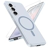 LEVIOSA Schutzhülle für Samsung Galaxy S26 mit 1 Displayschutzfolie, Galaxy S26, harte PC-Hülle, kompatibel mit Mag-Safe, schlanke, durchscheinende Rückseite, Schutzhülle für Samsung S26, Blau