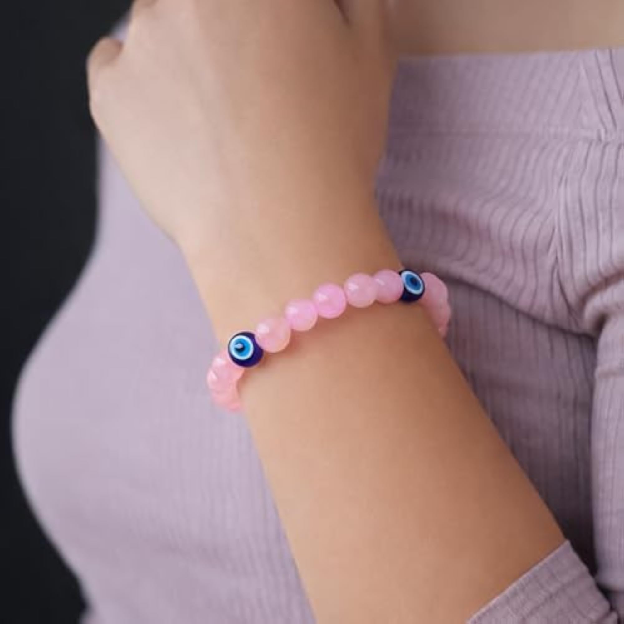 Evil Eye Adjustable Elastic Bracelet for Protection & Positivity
