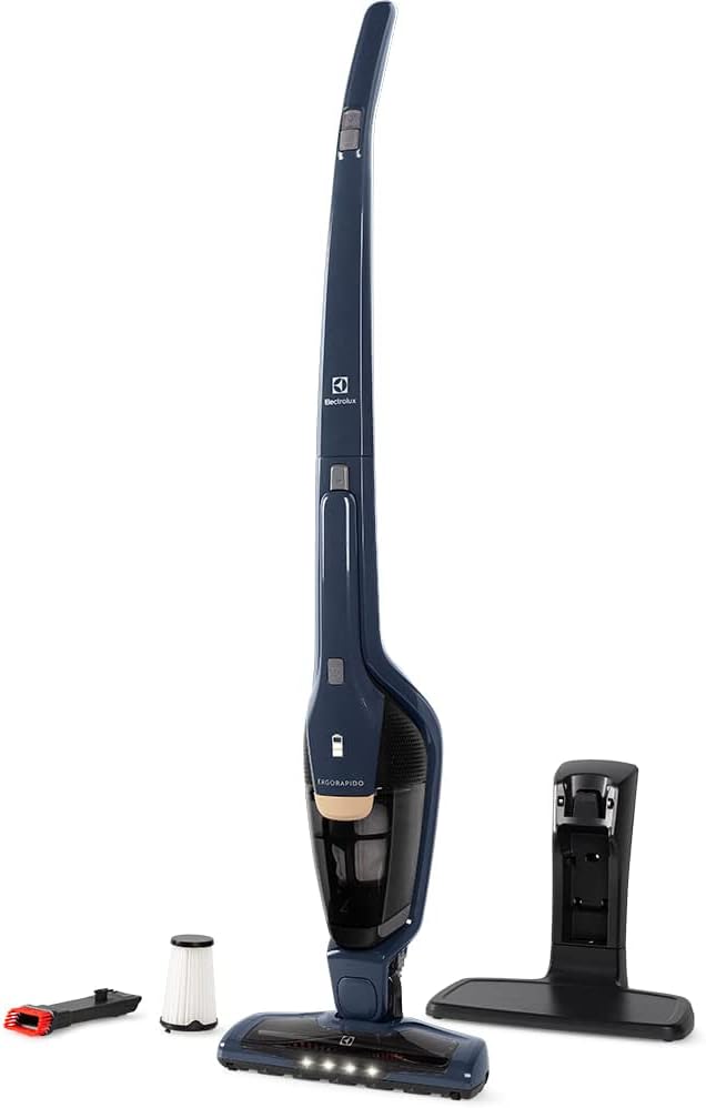 Aspirador de Pó Vertical Sem Fio Electrolux Ergorapido 2 em 1 Luz LED até 35 min Azul (ERG25N) Bivolt Aspirador de Pó Vertical Sem Fio Electrolux Ergorapido 2 em 1 Luz LED até 35 min Azul (ERG25N) Bivolt