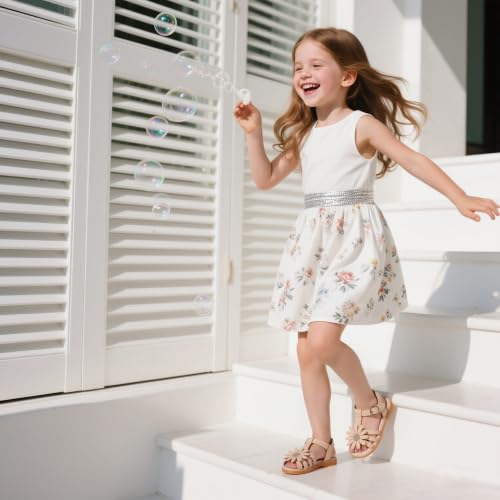 Image of Kiderence Toddler Flower Girl Sandals Open Toe Dress Shoes Wedding Party