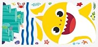 RoomMates Baby Shark Peel and Stick Giant Wall Decals | Yellow Kids Room Decor