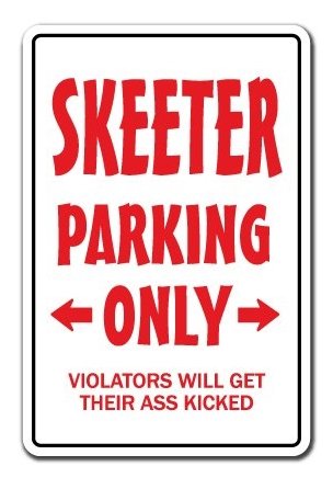Lancy's Artwork Skeeter Parking Sticker - Sticker Graphic - Sticks to any smooth surface