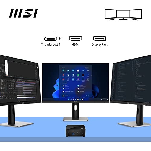 Image of MSI Cubi 5 12M Mini PC - Intel Core i3-1215U CPU, 8GB DDR4 3200Hz Memory, 256GB M.2 SSD Storage, 4X USB 3.2 Gen 2 Type-A, Thunderbolt 4, HDMI 2.0b & DP 1.4, Bluetooth 5.3 - Black, Windows 11 Pro