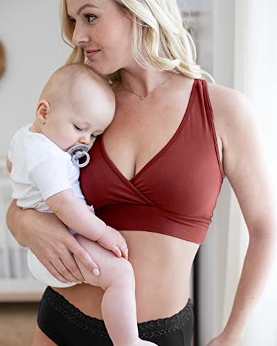 Image of Kindred Bravely French Terry Racerback Nursing Sleep Bra for Maternity /Breastfeeding (Spice, Large)