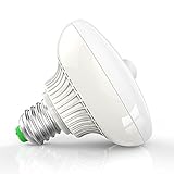 Roybens E27 base 12W AC PIR Infrared Motion Detection Sensor Light Sensor LED Bulb, Auto Switch Energy Saving Night Lamp Indoor Lighting for Shopping Centre/ Exhibition Hall/ Warehouse Pure White