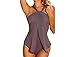 Xuan2Xuan3 Womens Halter Neck One Piece Padded Tankini Swimsuit Monokini Swimwear Swimdress FBA
