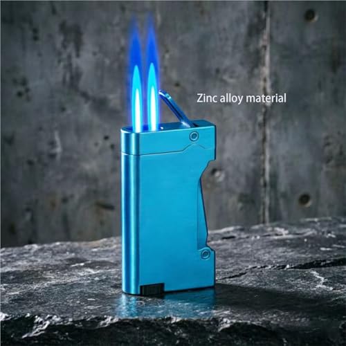 Encendedor doble llama a gas butano negro miniatura 4
