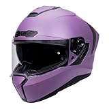 LNCHAO Motorcycle Helmets Dual Visor Full Face Helmet for Adults Youth Men & Women,ECE and DOT Approved Motorbike Street Bike Racing Helmet with Tinted Visor (Large,Purple Reign)