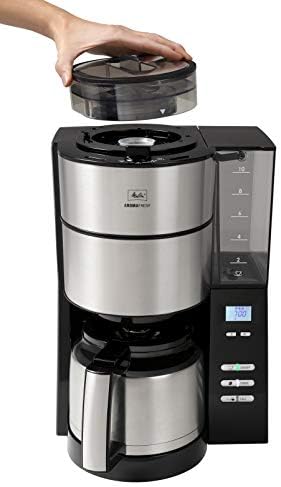 Melitta 1021-12 Filter Coffee Machine with Stainless Steel Jug, AROMAFRESH GRIND & BREW THERMAL,Silver