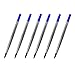 Parker Rollerball Pen Refill, Medium Point, 0.7 mm, Blue Ink, Pack of 6