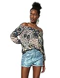 Figur betont Desigual Damen Blouse Short Sleeve Melina Woman Multicolour Bluse, Mehrfarbig (Tutti Fruti 9019), Large