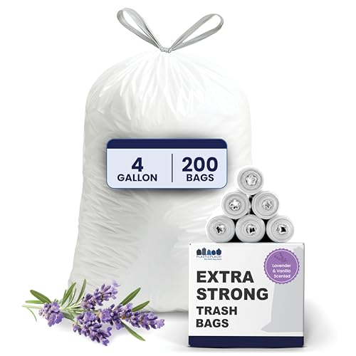 Plasticplace 4 Gallon Trash Bags │ 0.7 Mil │ Lavender
