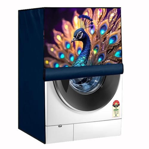Image of Waterproof 9Kg Front Load Fully Automatic Washing Machine Cover compatible for lg /ifb /godrej /lloyd /bosch & etc Washing Machine (IFB9KBLUEPEACOCKSC07FL04)