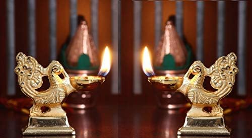 phareLamp Presents Aluminium Duck Oil Lamp Diya Deepak Deepam (Gold, 2 Inch) -Pack of 2#A219