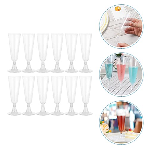 Angoily 24Pcs Plástico Flautas de Champanhe Descartáveis ​​Tostaram Copos de Tostaras de Champanhe C