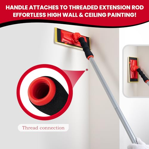Mister Rui Paint Edger Tool Kit, 11 PCS Paint Edger with Trim, Corner Wall and Ceiling Pad Painter, 360° Rotation Handle Paint Edger Trimmer with Refill Pads, 9 Inch Paint Pad Set