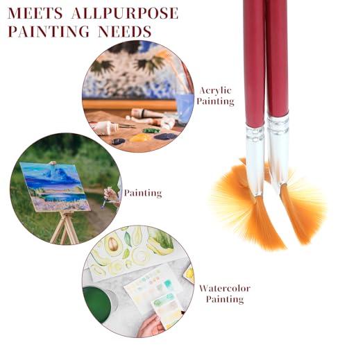 Mozeat Lens 575034_2_CKJKX1DL 5 Pcs Fan Paint Brushes Set Acrylic Paint Brushes Set Professional Soft Anti-Shedding Nylon Hair Fan Paint Brush thumb #4