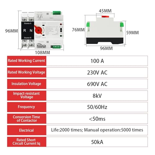 Inverseur de source automatique protège vos appareils électriques 2P