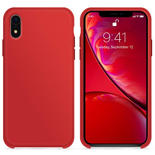 OTOFLY for iPhone XR Case, [Silky and Soft Touch Series] Premium Silicone Rubber Full-Body Protective Bumper Case Compatible with Apple iPhone XR 6.1 inch? (Red)