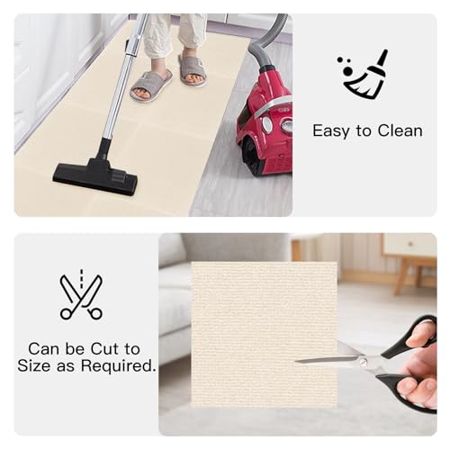 Teppichfliesen 30x30cm Teppichfliesen Selbstklebend - 10 Stück Set - 0.9m² - Teppichboden, Teppichfliesen Selbstliegend mit Rückendeckung, Teppich Fliesen für Wohnung, Gewerbe, Büro, Beige