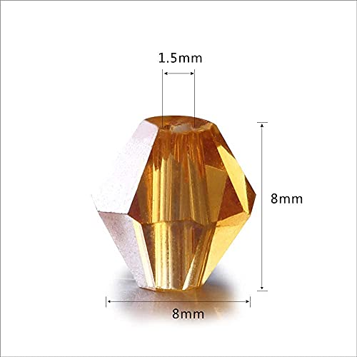 Image of 8mm Bicone Beads for Jewelry Making, Lucky Goddness 450 Pcs Glass Crystal Beading Kits for Bracelets Suncatcher Crafts