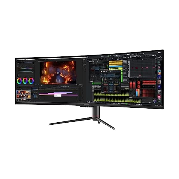 INNOCN 49" Curved Gaming Monitor 144Hz Ultrawide 32:9 WDFHD 3840 x 1080P, R1800, 99% sRGB, HDR400, USB Type C, DisplayPort, HDMI, Built-in Speakers, Height/Tilt Adjustable - 49C1G - Image 4