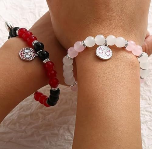 Image of Spiderman Kitty Magnetic Friendship Bracelets, Couple's Bracelets, Valentine's Day Gifts for BFF, BF, GF, Women, Men, Girls, Kids