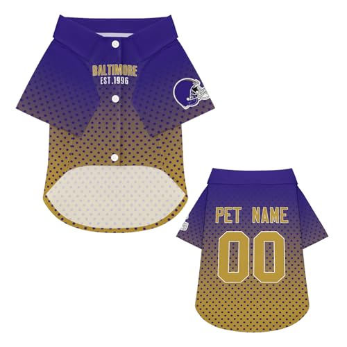 Idea4Custom Custom Football Dog Shirt Print Name & Number Personalized Cat Shirts Fan Gifts For Puppy Kitten Shirts Pet Dogs Cats Xs-5Xl cover