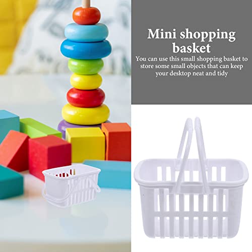 Luozzy 20 Pcs Miniature Shopping Basket Kids Shopping Basket Toy Small Supermarket Basket Model Doll House Accessories - White #TOP5