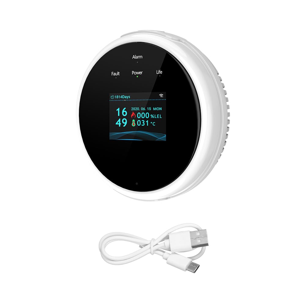 Gas Leak Detector WiFi Home Gas Alarm Tuya APP Monitor Temperature