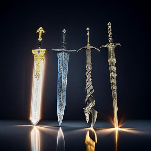 Game Box Set of 4 Metal Model Weapon Sword Keychain Royal Great Godslayer Great Dark Moonlight Great Sacred Relic Sword Cosplay Prop Collection Backpack Desktop Display Decoration - Thumbnail 7