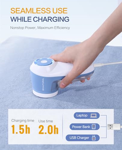 image for BEAUTURAL Fabric Shaver, Rechargeable Lint Remover for Clothes, Electr