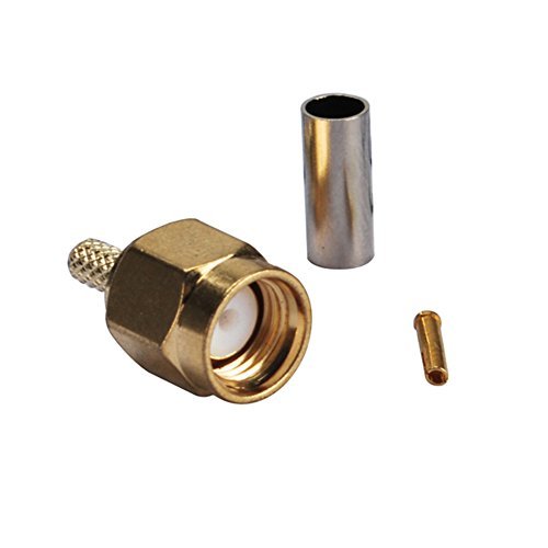 5pcs Rf Wire Coaxial Cable Terminal Copper Alloy Connector Rp-SMA Male Straight Crimp for Rg174 Rg316 Lmr100 Ships from USA