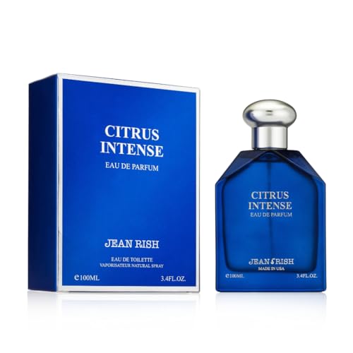Jean Rish Citrus Intense Perfume for Men Eau De Parfum, Long-Lasting Luxury Fragrance, Made In USA - Lemon, Mint, Ginger, Amber, Sandalwood Scent - 100ml / 3.4 oz