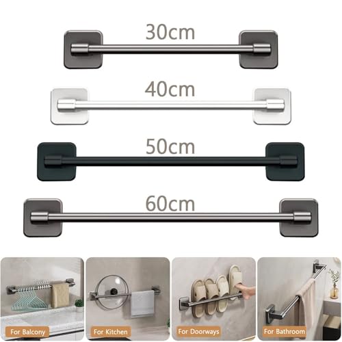 Porte-serviettes mural 60cm blanc avec support pour cache-pot - 7