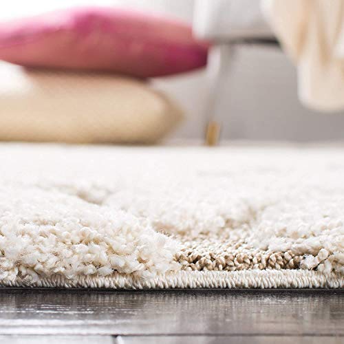 Image of Handwoven Microfibre 3D Rug for Living Room (Ivory & Beige, 5 X 5 Feet (Square), Microfibre)