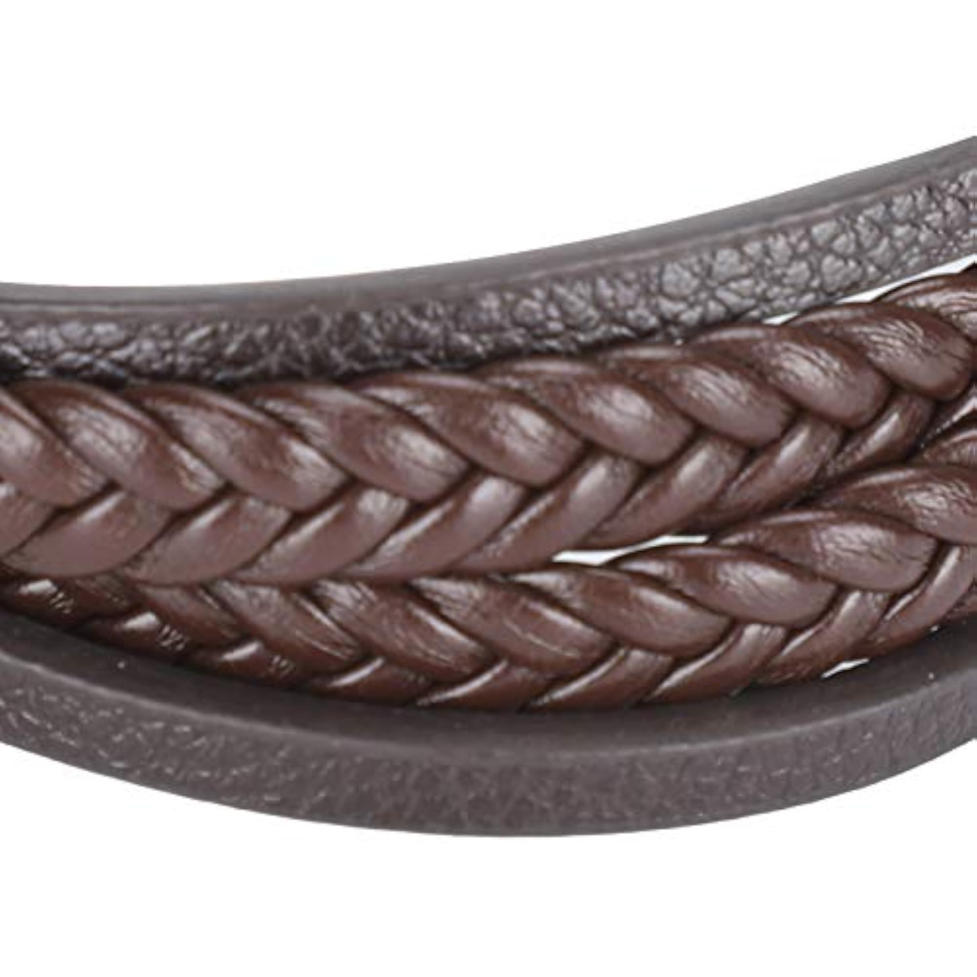 Multilayer Brown PU Leather Bracelet with Alloy Buckle