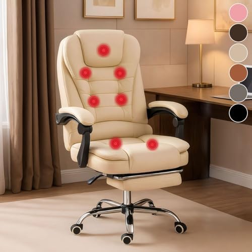 Cadeira de Escritório Com 7 Pontos Massagem Presidente Apoio Pés ...