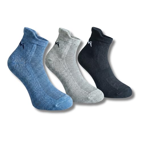 Image of Neeman's Ankle Length Comfort Socks for Men & Women | Cotton Blend Casual Socks | Soft, Breathable & Stretchable | Anti-Slip Rib | Reinforced Heel & Toe | Everyday Wear | Pack of 3