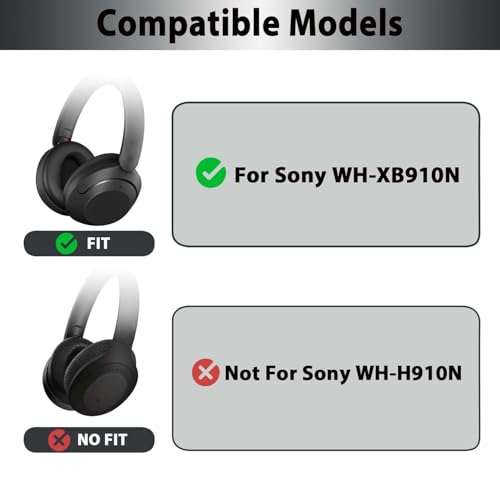 Adhiper Replacement Ear Pads for Sony WH-XB910N Headphones - Black by Adhiper - Used condition - Image 2