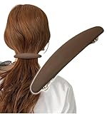 [Herbeluemily] バレッタ ヘアバレッタ ヘアクリップ 髪留め ヘアピン マット 艶消し 大きめ 10.5cm ブラウン HM-0143-R04-BN