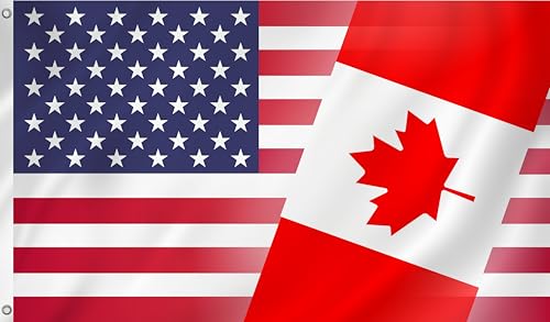 USA-Canada Dual Flag Design (3x5 Feet) Canadian American Friendship Flag