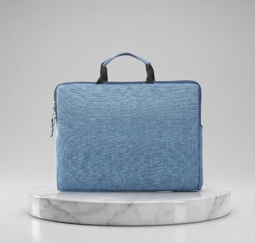 Image of STREPE ZK 16 inch Laptop Case with Charger Pouch | 2 Components, Sleeve with Handle | for All Type of Notebooks up to 16 inches Lenovo, HP, Dell, Mac Book Pro, Mi, Asus | Laptop Cover Bag, Blue