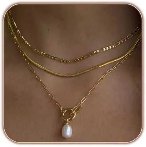 Layered Gold Necklaces for Women, Dainty Multi-Layer Necklace, Adjustable Fashion Jewelry for Everyday Wear, Trendy Necklace Gift