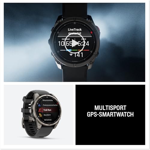 Garmin Fenix 8 Pro 47mm AMOLED - Multisport-Smartwatch, 1,4 Touchdisplay, bis zu 15 Tage Akkulaufzeit, Karten, 80+ SportApps, EKG, Taschenlampe, LTE Telefonie & 24/7 SOS-Notruf (ABO notwendig)