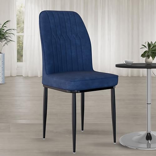 Image of Jewel Premium Velvet Dining Chair with Strong Metal Legs, Cushioned Seat, Chair for Dining, Living Room, Bedroom & Balcony (Blue)